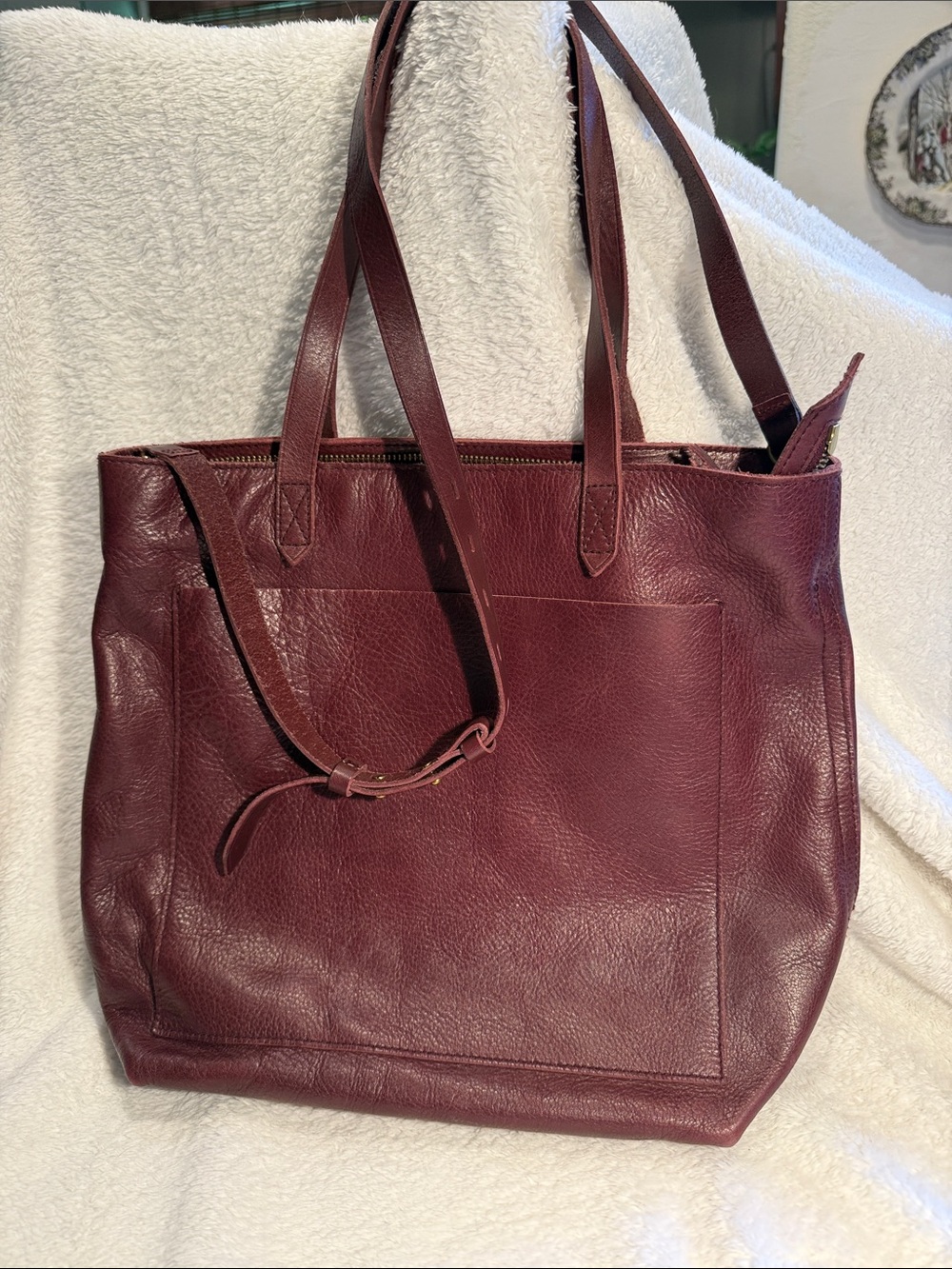Madewell LeatherTransport Tote in Dark Brown